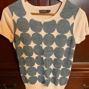 Sweater, pink with grey circles, short sleeve.  Gently used.  Smoke free home.